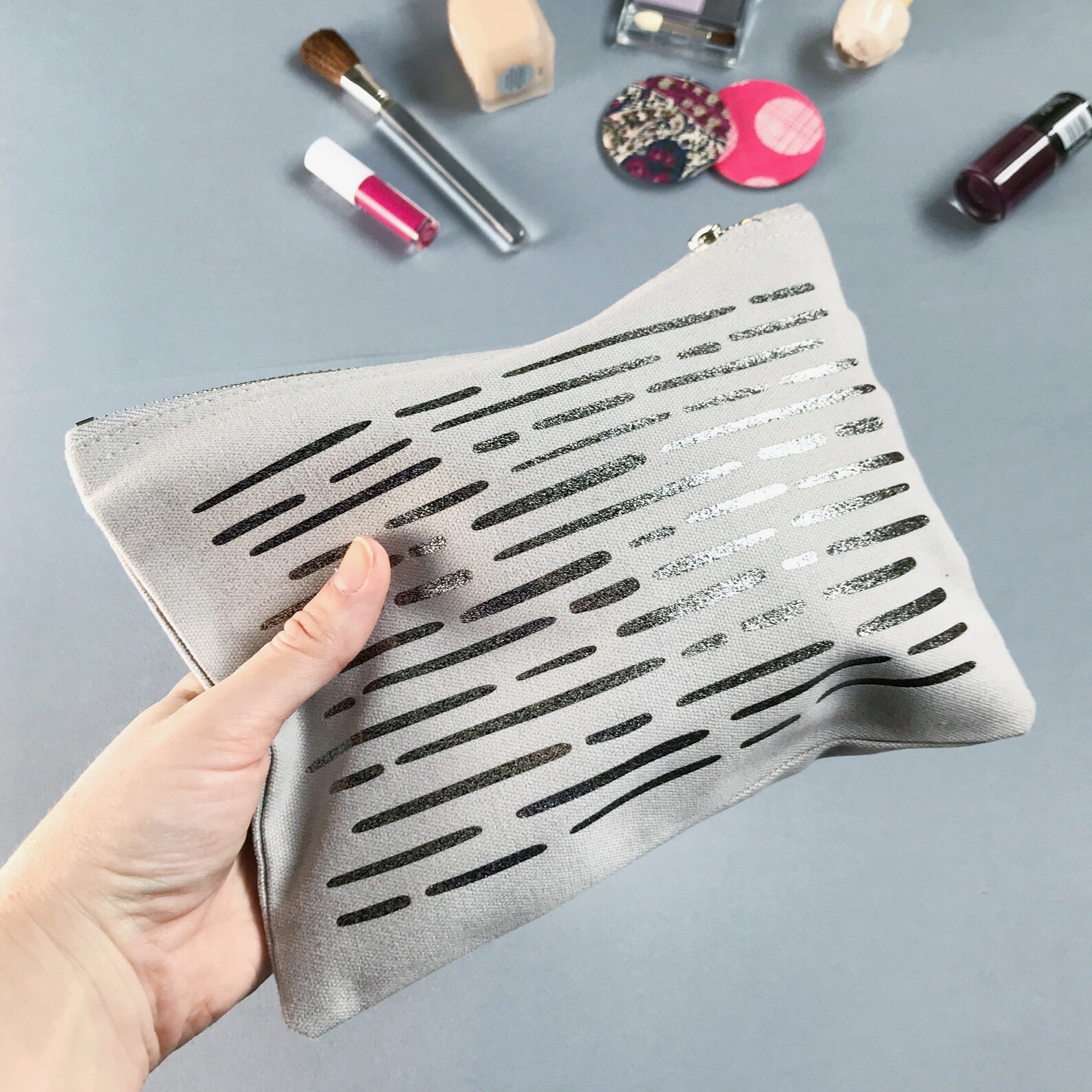 Small Makeup Bag | Small Zip Bag | Canvas Wash Bag | Modern Cosmetic ...