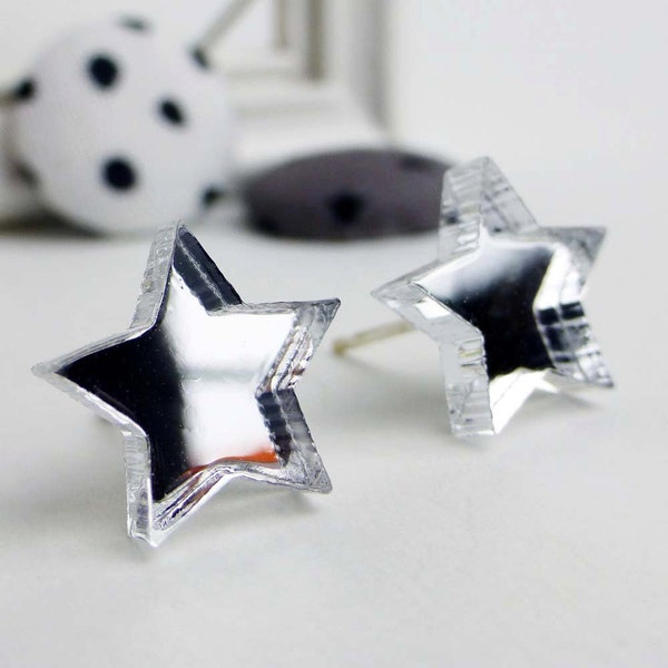 Star stud earrings | Perspex Jewellery | Small studs | Gifts under 10 | Small gifts | Star jewellery | best friend gift | Laser cut jewelry