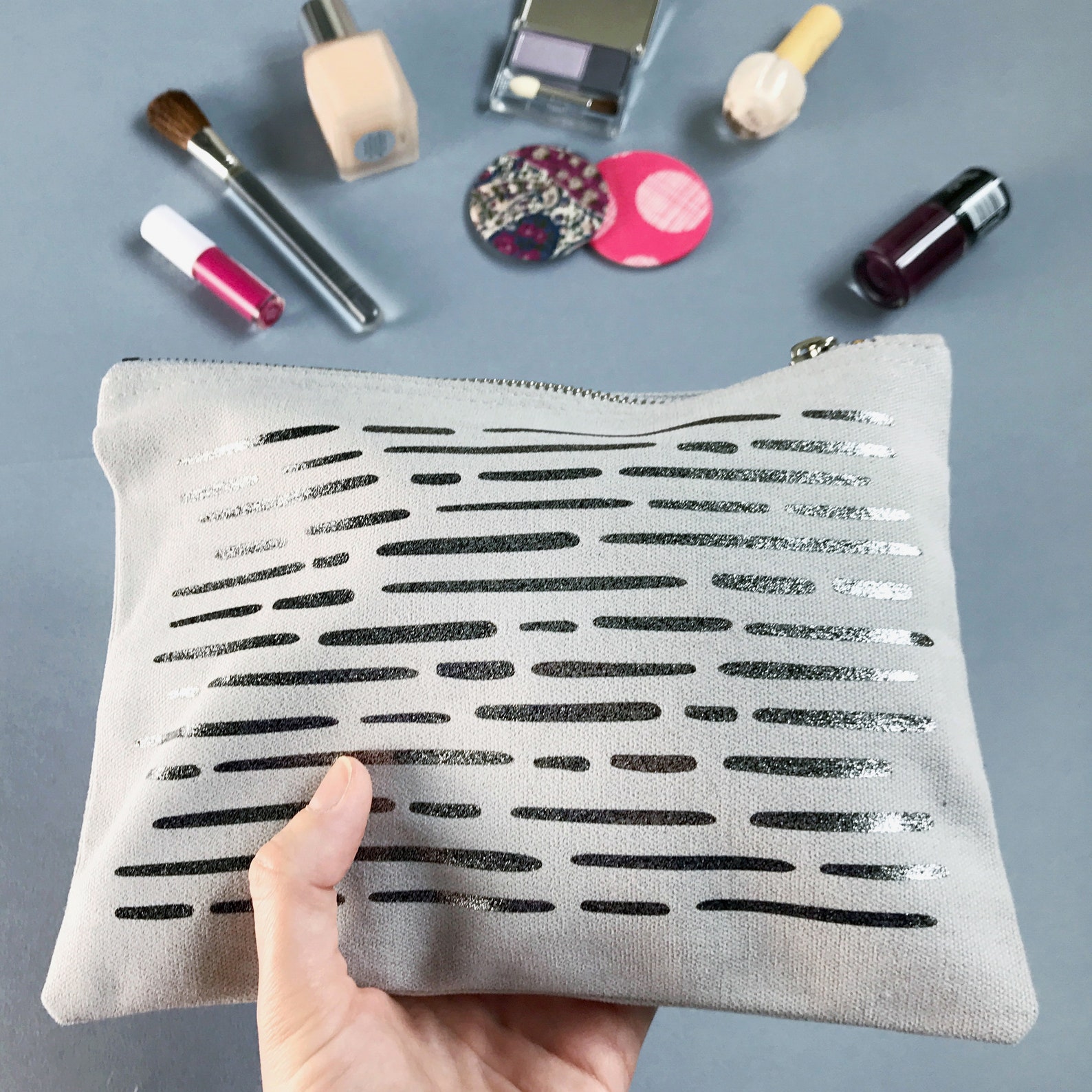 Small Makeup Bag | Small Zip Bag | Canvas Wash Bag | Modern Cosmetic ...