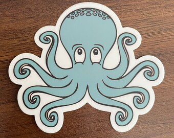 Octopus Sticker - cute, fun vinyl sticker for waterbottle, laptop, locker.