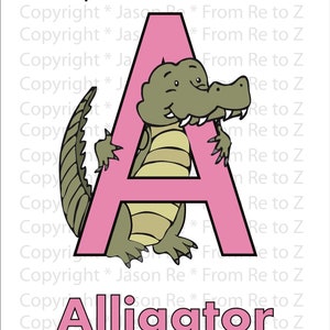 A is for Alligator | Abcs Coloring Page | Alphabet | Printable Digital ...