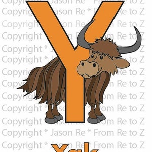 Y is for Yak ABCs Coloring Page Alphabet Printable Digital Download Letter Y Classrooms and Children of All Ages image 5