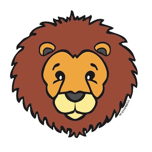Lion- cute, fun vinyl sticker for waterbottle, laptop, locker.