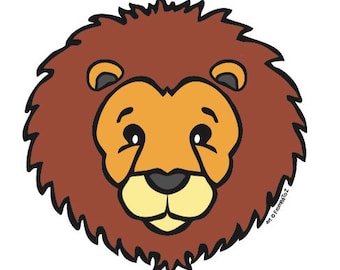 Lion- cute, fun vinyl sticker for waterbottle, laptop, locker.