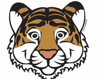 Tiger- cute, fun vinyl sticker for waterbottle, laptop, locker.