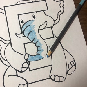 E is for Elephant Abcs Coloring Page Alphabet Printable - Etsy