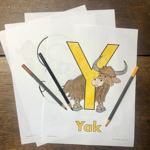 Y is for Yak ABCs Coloring Page Alphabet Printable Digital Download Letter Y Classrooms and Children of All Ages image 2