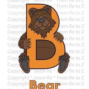 B is for Bear | Abcs Coloring Page | Alphabet | Printable Digital ...