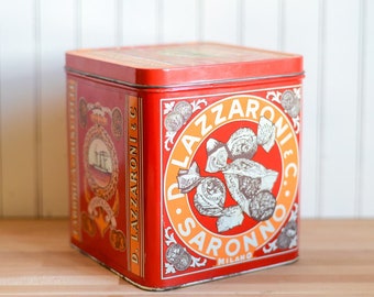 Vintage Amaretti di Saronno Square Biscuit Tin