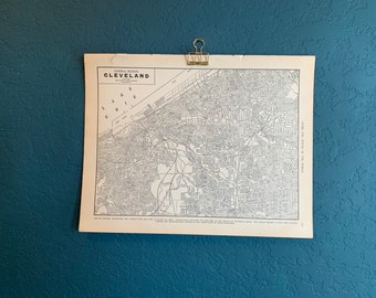 11x14 Vintage Map Page from 1930’s (Many Major Cities Available)