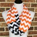 Orange Black Chevron Scarf Cincinnati Bengals Tennessee Infinity Scarf Fall Scarves Colorblock Sport team Scarf long Loop scarf