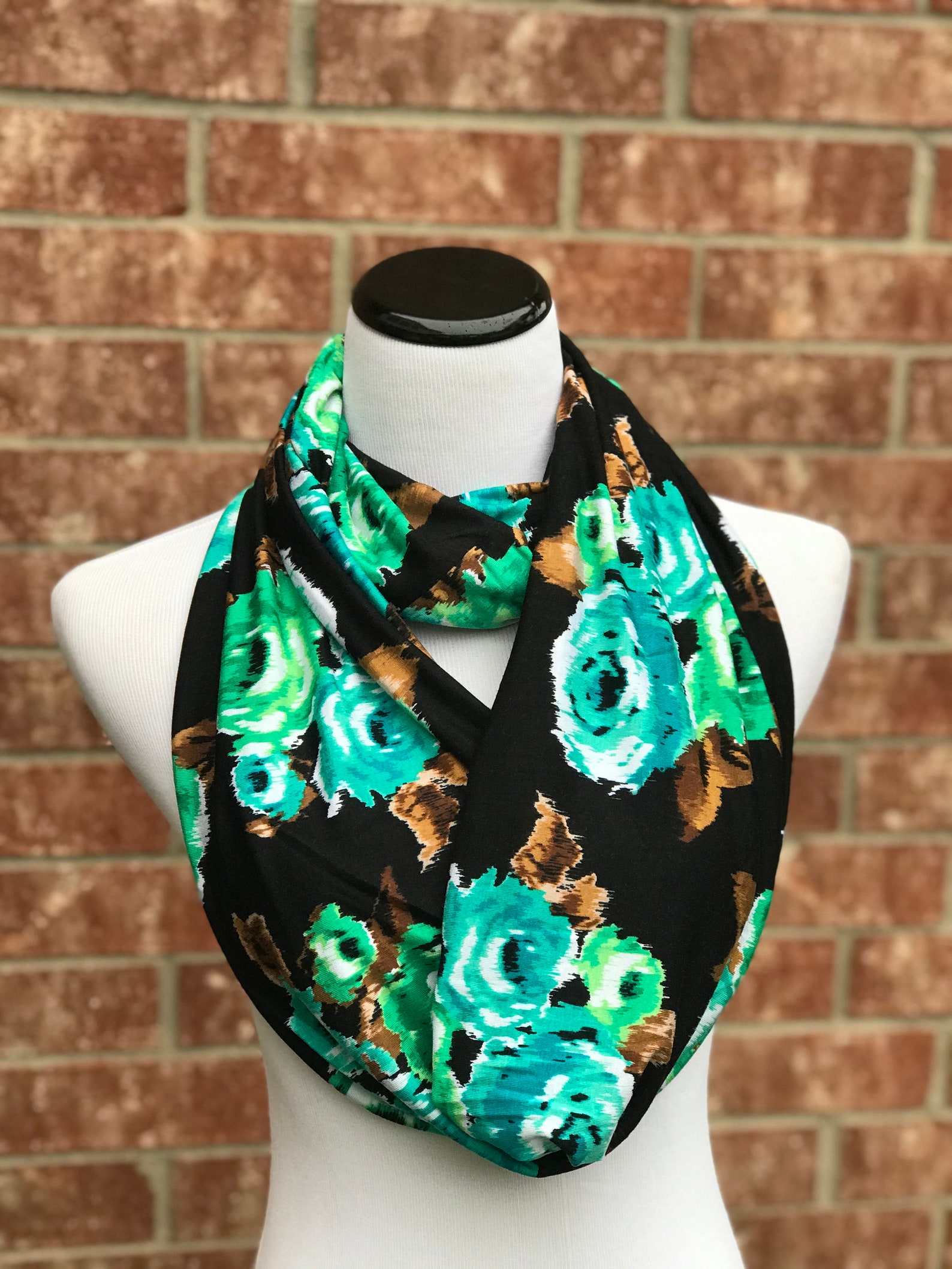 Skinny Scarf - Jewels & Charms Night Sky & Teak Recycled Polyester