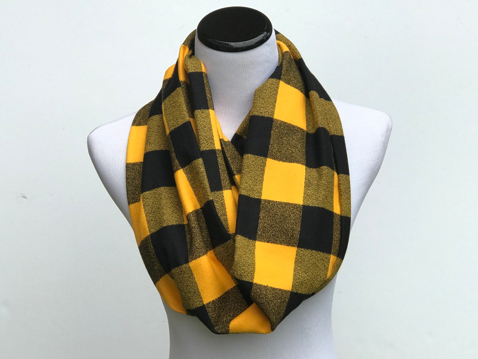 Plaid Scarf Mustard Scarf Yellow Black Buffalo Plaid Scarf Etsy