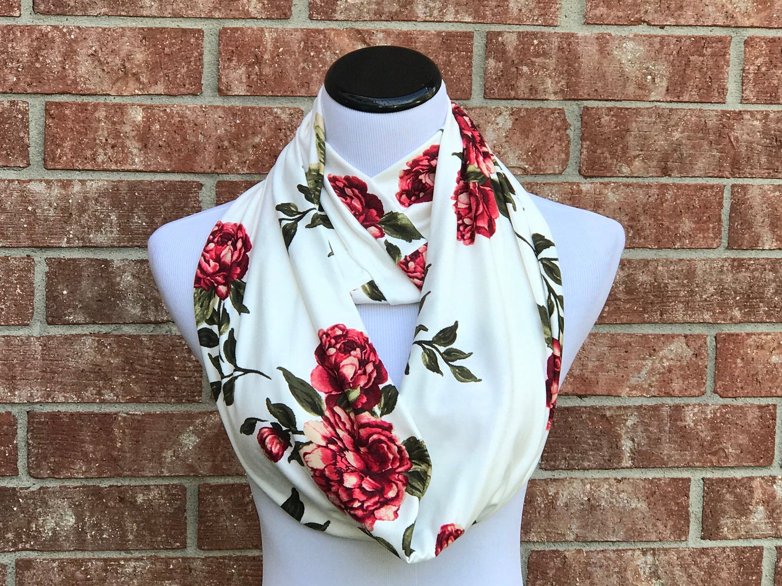 Floral Scarf Rose Scarf Infinity Scarf Peony Scarf Flower Etsy