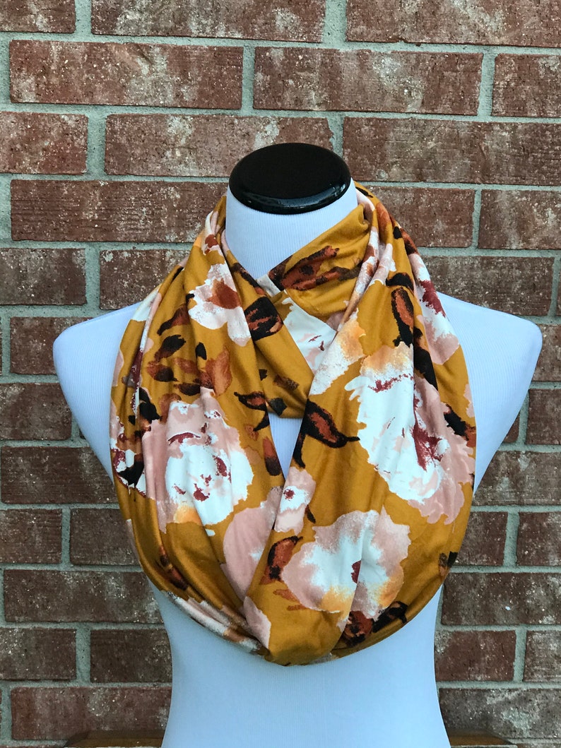 Floral Scarf Mustard Scarf Yellow White Golden Mustard Floral Etsy