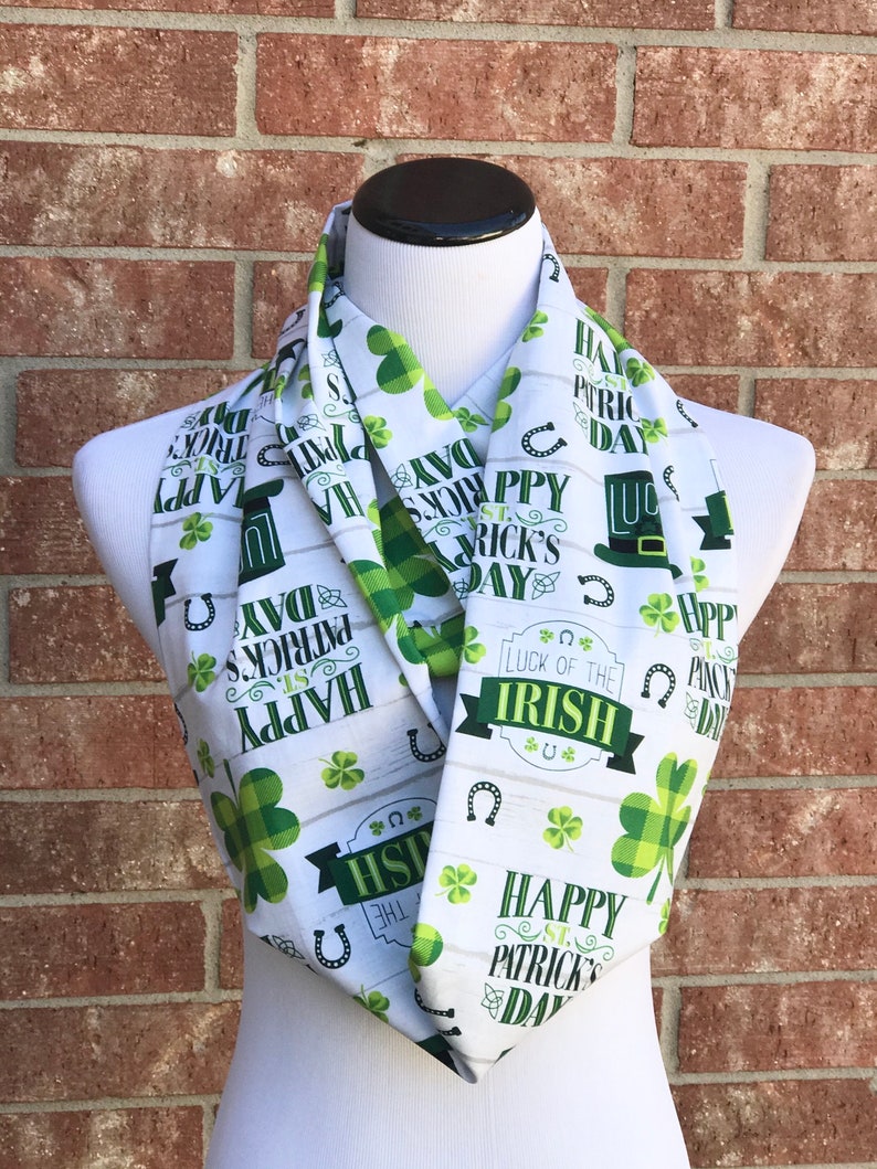 Patrick Francis Irish Women's Scarf - Navy Shamrock Design, Cotton, Made In Ireland