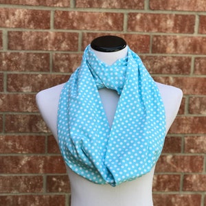 Electric Blue Infinity Scarf with Small Beads