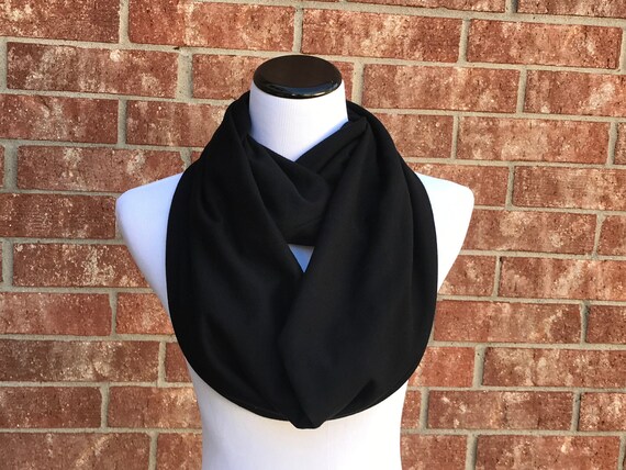 Bufanda negra Suave algodón Jersey Knit Loop bufanda Círculo - Etsy