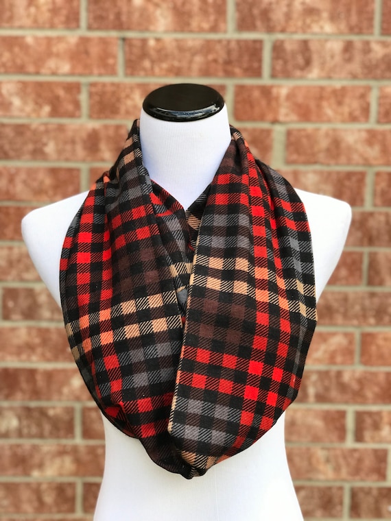 Infinity Scarf - Red and Black Buffalo Plaid Infinity Scarf - Red and Black Buffalo Plaid