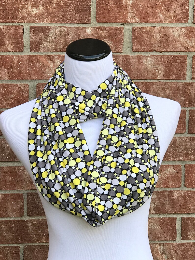 Yellow Infinity Scarf Gray And Yellow Scarf
