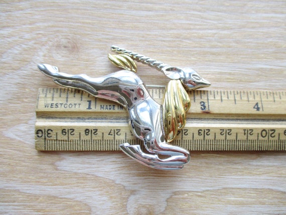 Vintage Large Signed MONET Leaping Antelope Brooch - image 8