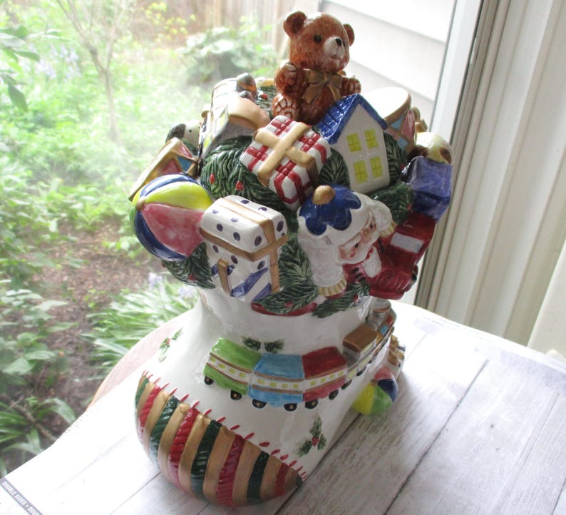 Fitz and Floyd Omnibus Christmas Cookie Jar - Thumbnail 2