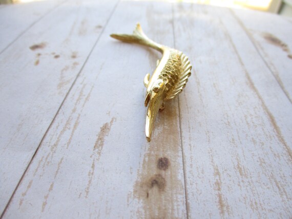 Boutons De Manchette Vintage Anson - Motif Sailfish/Marlin (poisson) Ovale En Argent, Occasion