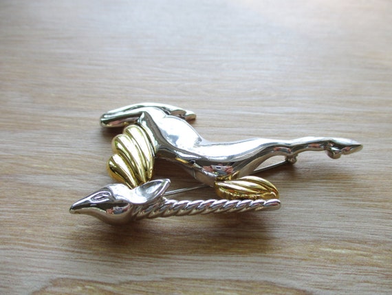 Vintage Large Signed MONET Leaping Antelope Brooch - image 5