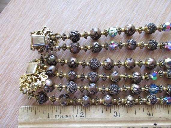 Vintage Dark AB Crystal Bead Necklace Bracelet Je… - image 9
