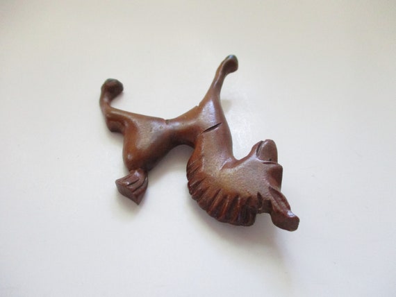 Vintage Carved Wood Horse Brooch Pony Brooch 1940… - image 5