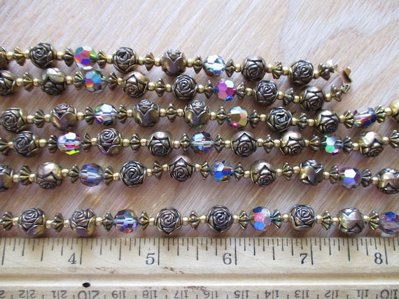 Vintage Dark AB Crystal Bead Necklace Bracelet Je… - image 7