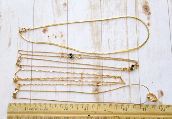 LOT Vintage Signed MONET Gold Tone Chain Necklace… - image 4
