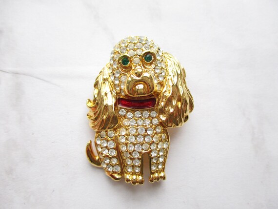 Vintage Signed KJL Kenneth Jay Lane Cocker Spanie… - image 2