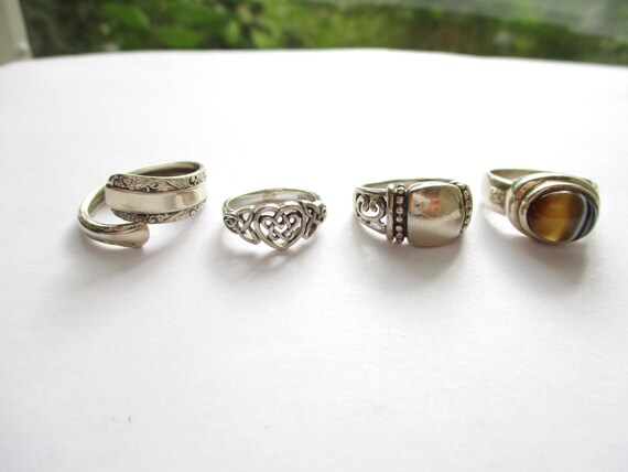 Vintage Stripped Agate Statement Ring Unisex Ston… - image 9