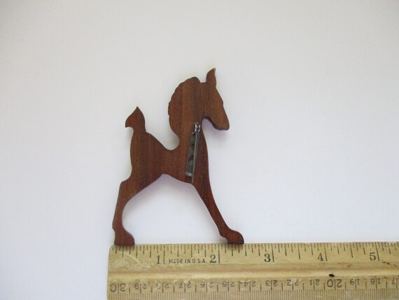 Vintage Carved Wood Horse Brooch Pony Brooch 1940… - image 8