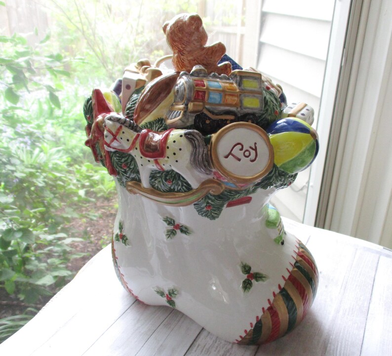 Fitz and Floyd Omnibus Christmas Cookie Jar