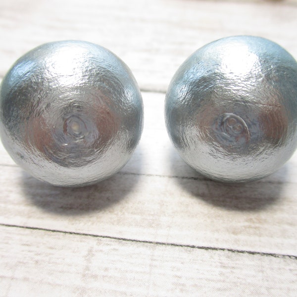 Vintage Signed VENDOME Earrings Lightweight Blue Gray Foiled Silver Tone