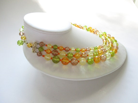 Vintage West Germany Multi Strand Bead Necklace C… - image 4