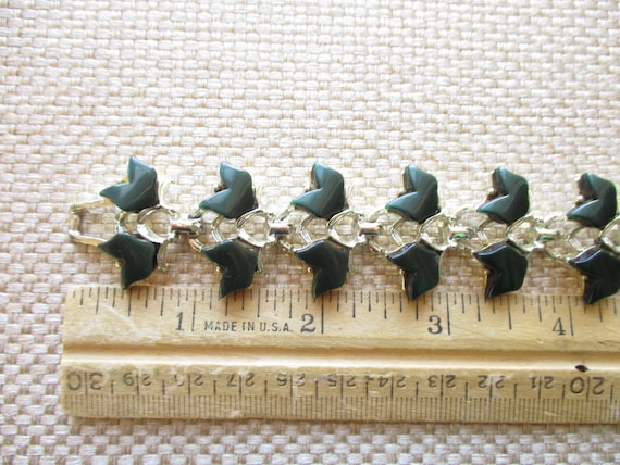 Vintage Dark Green Thermoset Lucite Wide Link Bra… - image 9