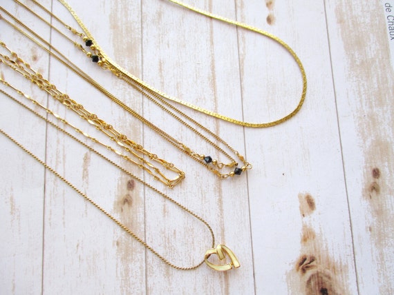 LOT Vintage Signed MONET Gold Tone Chain Necklace… - image 3