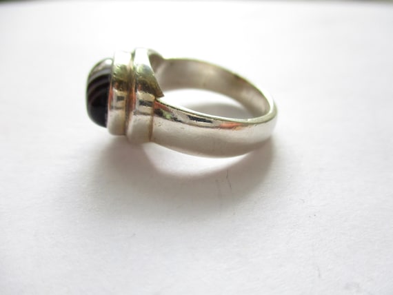 Vintage Stripped Agate Statement Ring Unisex Ston… - image 3