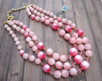 bubbles-one of a kind handmade pearl imitation glass crystal bead blue green purple pink necklace choker adjustable chain clasp