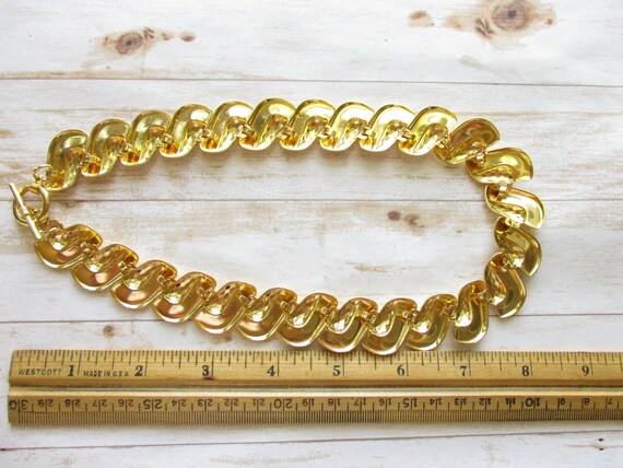 Vintage Gold Tone Choker Necklace Collar Statemen… - image 9