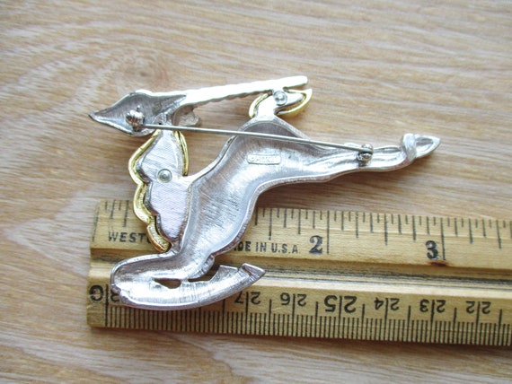 Vintage Large Signed MONET Leaping Antelope Brooch - image 9