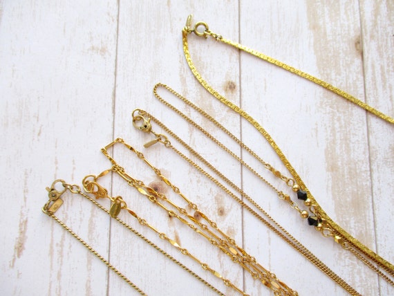 LOT Vintage Signed MONET Gold Tone Chain Necklace… - image 2