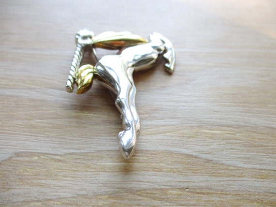 Vintage Large Signed MONET Leaping Antelope Brooch - image 4