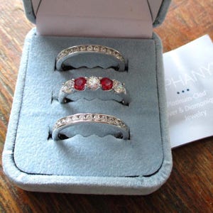 Sterling CZ Wedding Band Set Anniversary Bands Epiphany Original Box