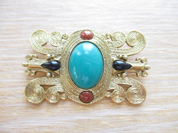 Vintage 1928 Co. Art Deco Style Brooches Gold Ton… - image 2