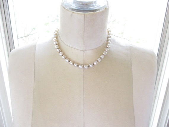 Vintage Signed HOBE' Glass Pearl Necklace - image 2