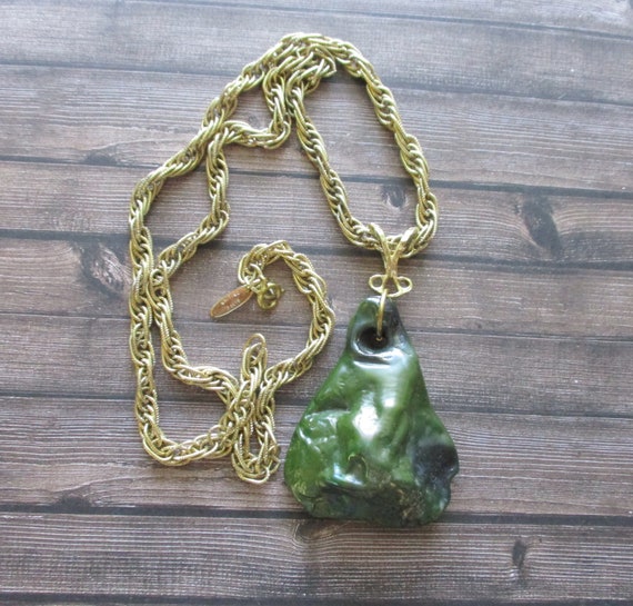 SALE Large Vintage Whiting and Davis Chunky Pendant C… Gem